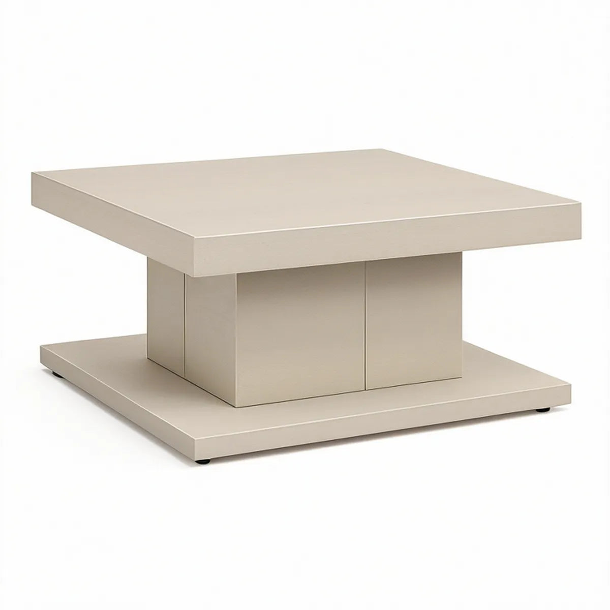 Čtvercový konferenční stolek z MDF, béžový, 80 × 80 × 45 cm